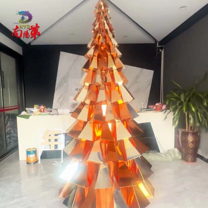 High Quality Golden Large Commercial Cone Artificial Christmas Tree High Quality Golden Large Commercial Cone Artificial Christmas Tree