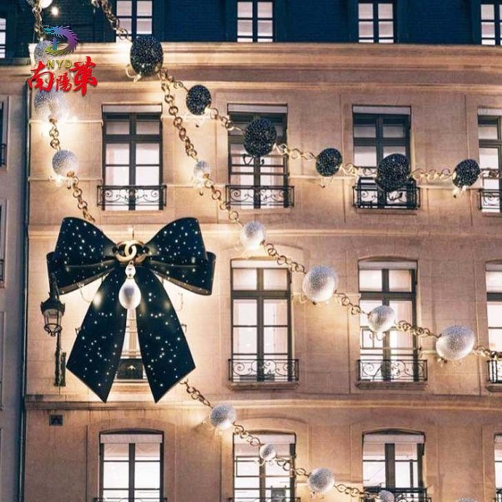 Large Outdoor Lighted Bows for Wall